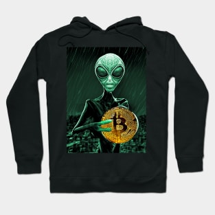 Alien Bitcoin Collectors Mars Invasion Sci-fi Hoodie